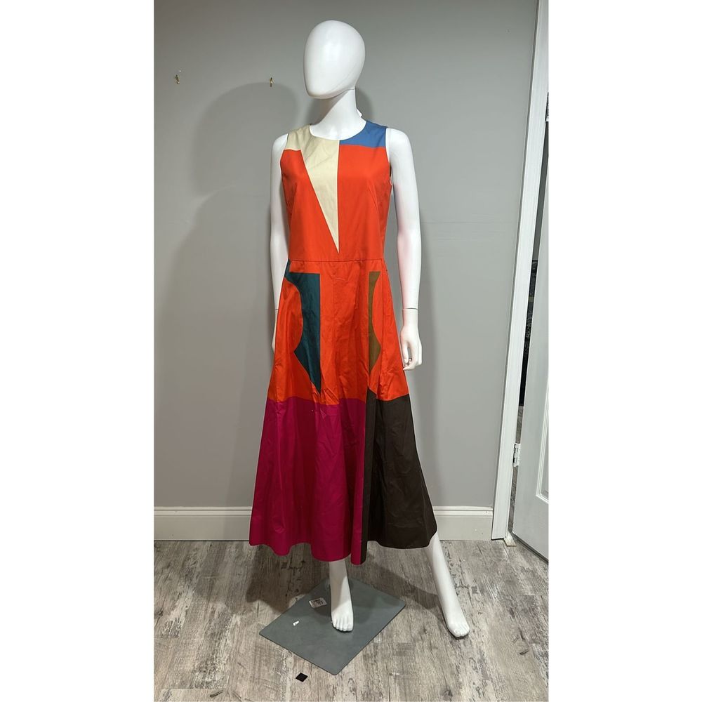 Akris Cotton Poplin Midi Dress with Composed Letters Print Size 8 - Picture 2 of 14